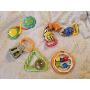 Bundle Of 5 Baby Toys Lot Newborn-1 Year Old Rattles Shakers